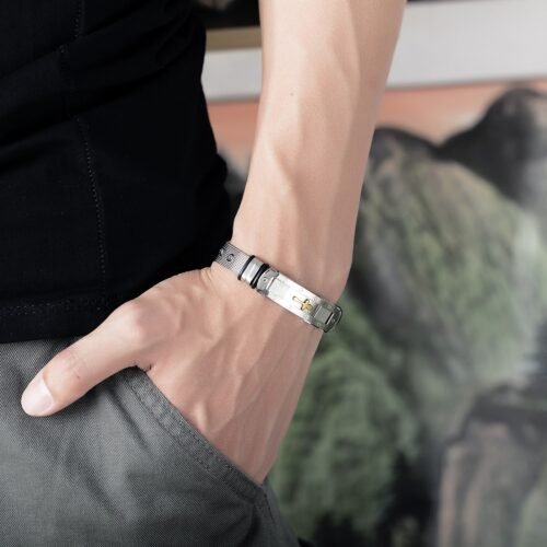 Stainless Steel Cross Wristband For Men - Image 4