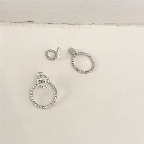 Micro Pave Zircon Circle Stud Earrings for Women - Image 5