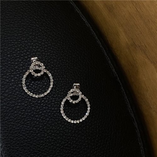 Micro Pave Zircon Circle Stud Earrings for Women - Image 7