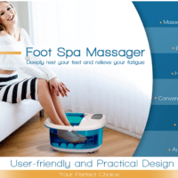 Woman Soaking feet in foot spa